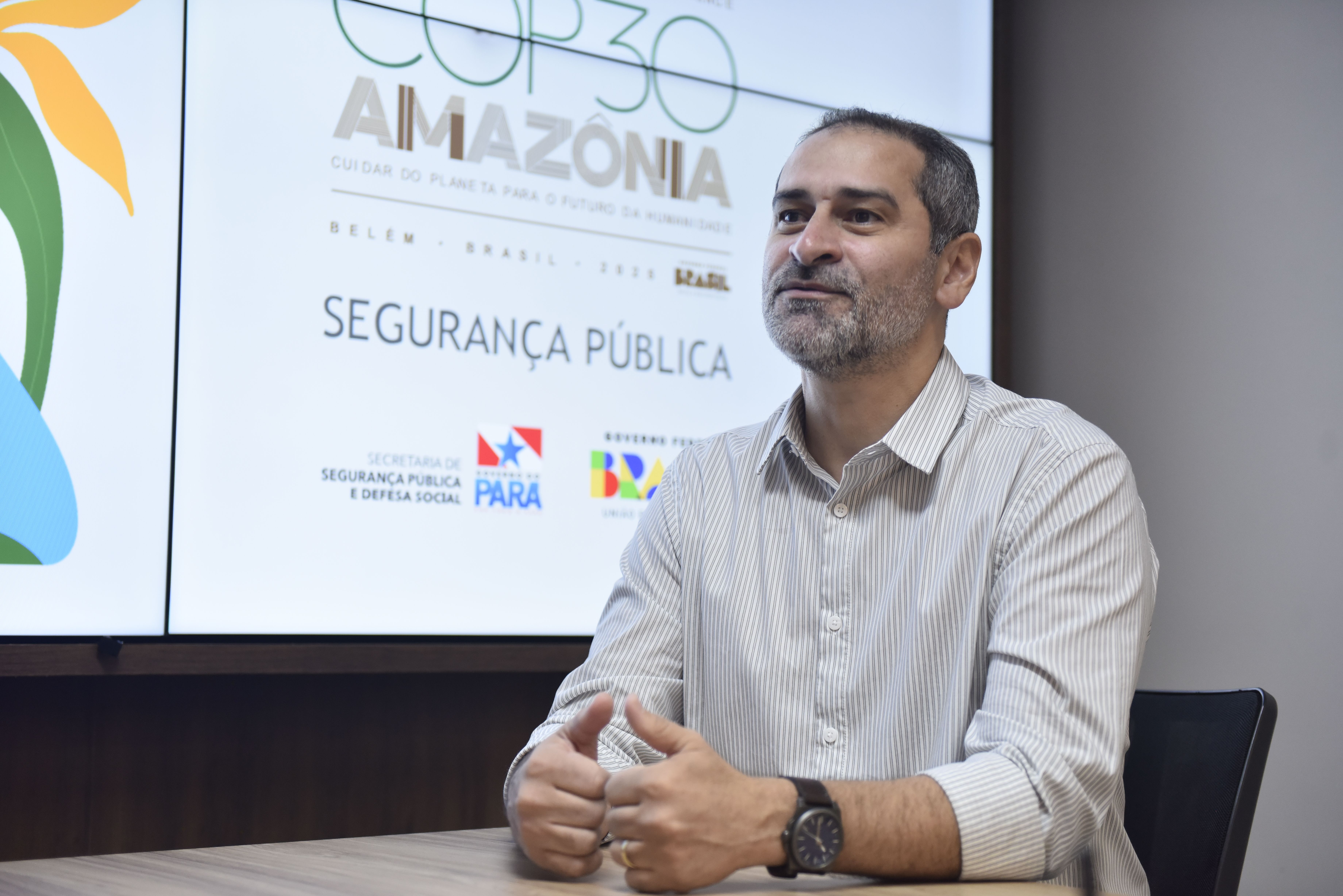 20251102XATUAMAZONCOP30SAUDEESEGURANCA -  Ualame Machado - Secretário titular de segurança pública - Foto Carmem Helena  (54).JPG